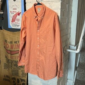 L.L. Bean Men’s Regular Large Orange Button Down Shirt, Wrinkle Resistant